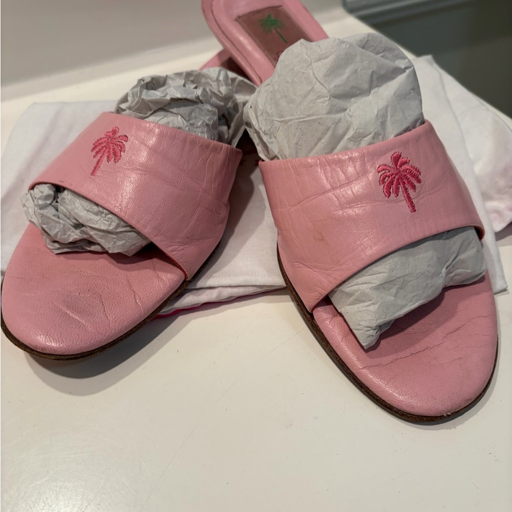 Lilly Pulitzer Pink Embroidered Sandals